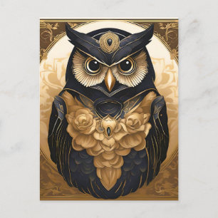 Intricate Owl Vintage Postcard