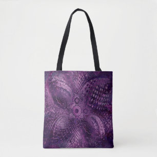 Intricate Paisley Motif in Dark Purple Tote Bag