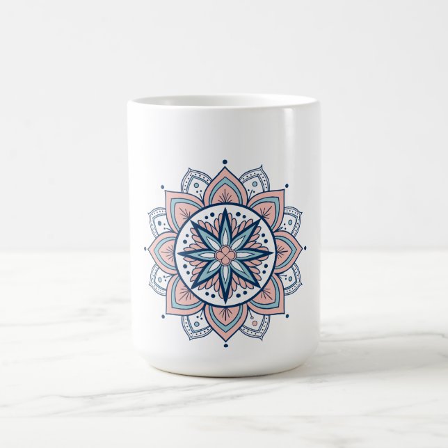 Intricate Pastel Floral Mandala  Coffee Mug (Center)