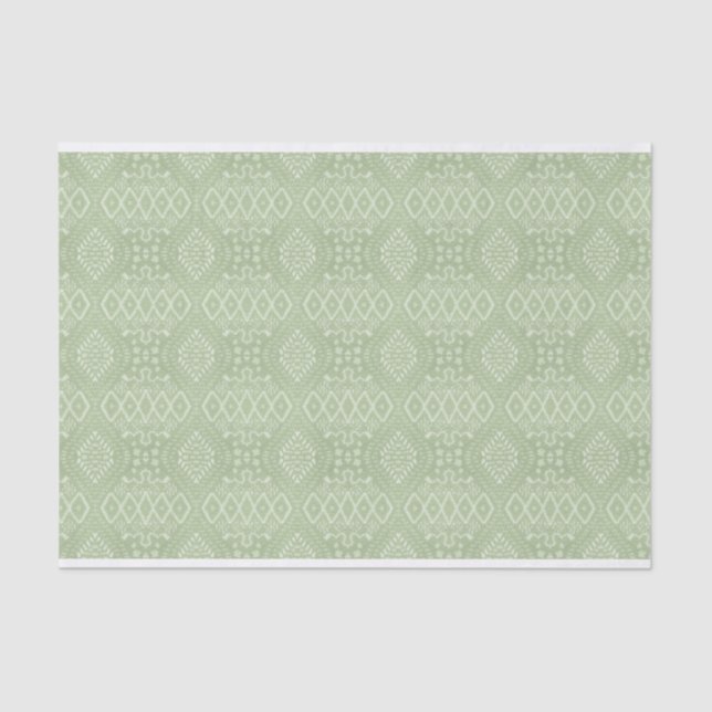 INTRICATE PASTEL GREEN PATTERNS TISSUE PAPER (Front)
