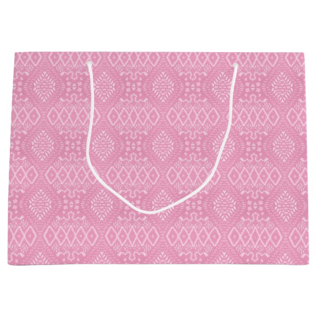 INTRICATE PASTEL PINK PATTERNS LARGE GIFT BAG (Front)