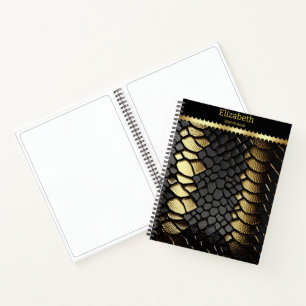 Intricate pattern of a snake's skin notebook