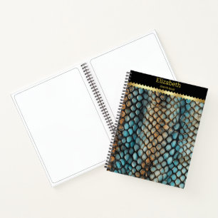 Intricate patterns of a venomous snake's skin notebook