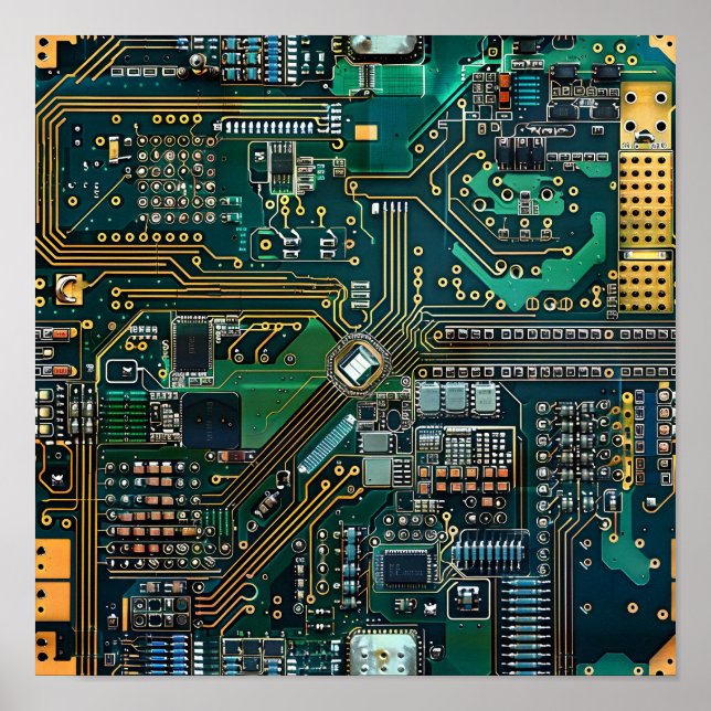 Intricate PCB Pattern Poster (Front)