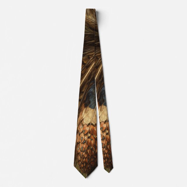 Intricate pheasant feather close-up tie (Front)