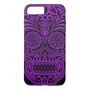 Intricate Purple and Black Sugar Skull iPhone 8 Plus/7 Plus Case