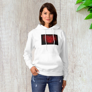 Intricate Red Mandala Heart Romantic Boho Pattern  Hoodie