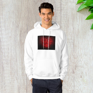 Intricate Red Mandala Heart Romantic Boho Pattern  Hoodie