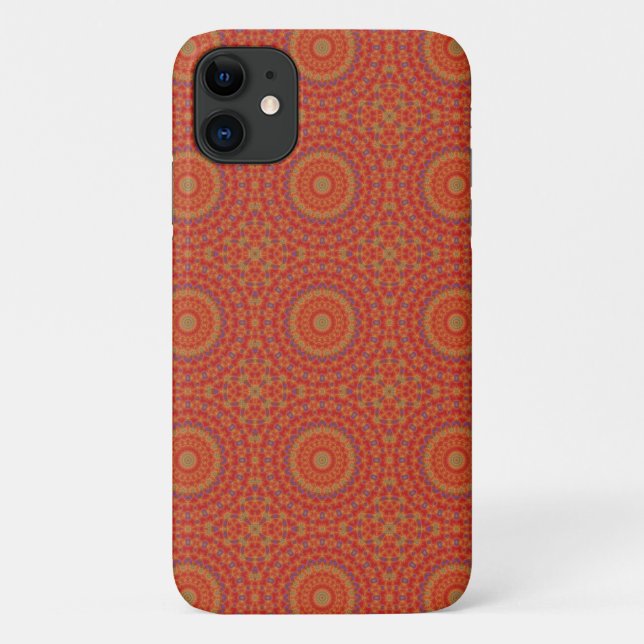 Intricate Red Pattern  With Accents of Lilac Case-Mate iPhone Case (Back)