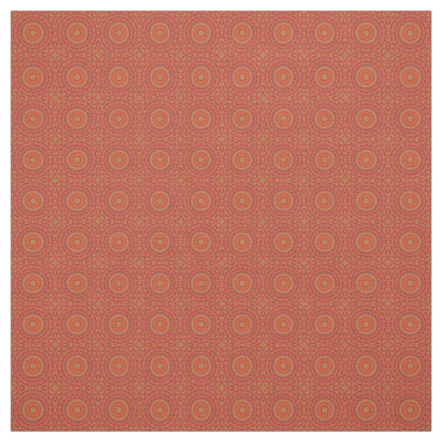 Intricate Red Pattern  With Accents of Lilac Fabric (Swatch)