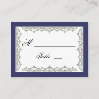 Intricate Royal Tiara Border Wedding Place Cards