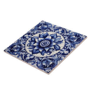 Intricate Rustic Indigo Azulejo Tiles
