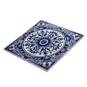 Intricate Rustic Indigo Azulejo Tiles