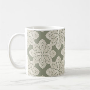 Intricate Sage Green Flower Coffee Mug