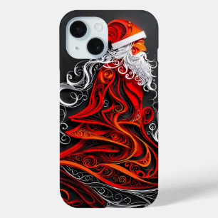 Intricate Santa Paper Cut iPhone 15 Case