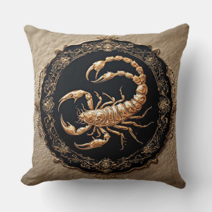 Intricate Scorpion Design with Ornate Accents Cushion