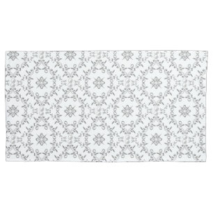 Intricate Scroll Pattern Grey Pillowcase