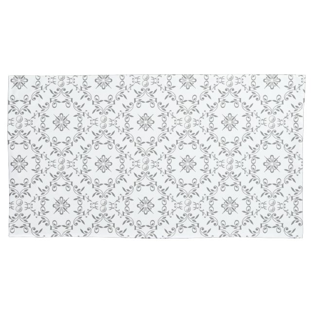 Intricate Scroll Pattern Grey Pillowcase (Front)