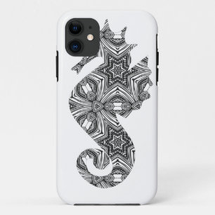 Intricate Seahorse Art Page for adults to color iPhone 11 Case