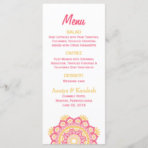 Intricate Setting Wedding Menu