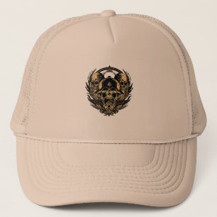 Intricate Skull Design Trucker Hat