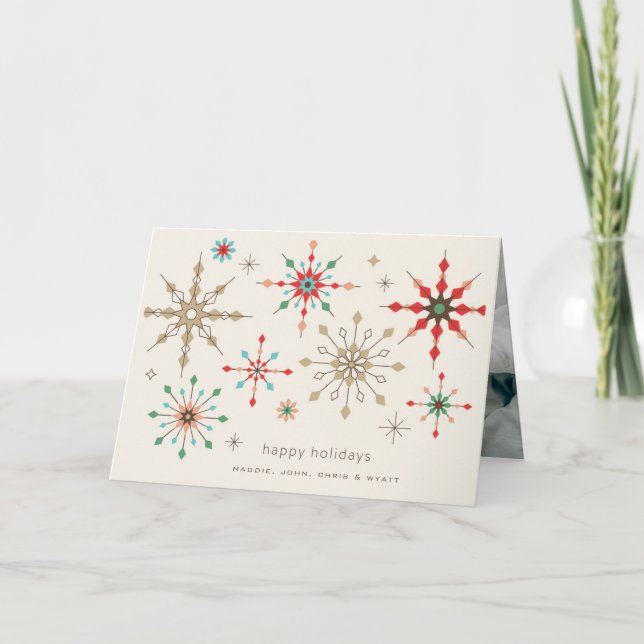 Intricate Snowflake Pattern Holiday Card (Front)