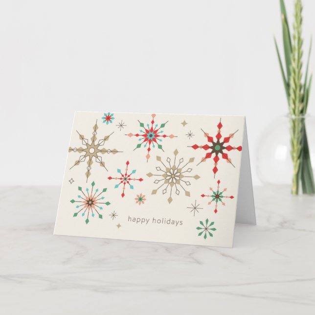 Intricate Snowflake Pattern Holiday Card (Front)