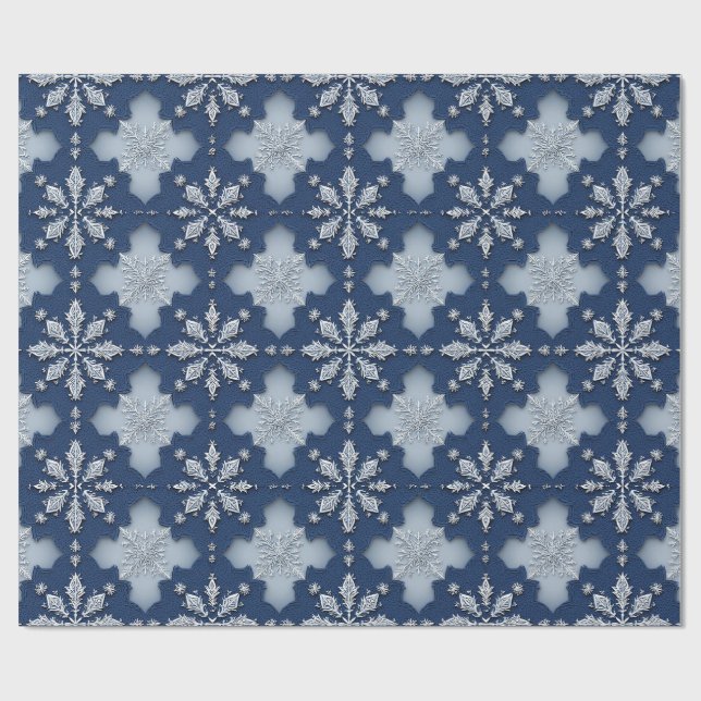 Intricate Snowflake Pattern Wrapping Paper (Flat)