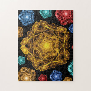 Intricate Snowflakes in the Shape of Pentagons Jigsaw Puzzle