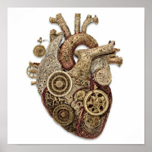 Intricate Steampunk Art: Ornate Organ Clockwork Poster