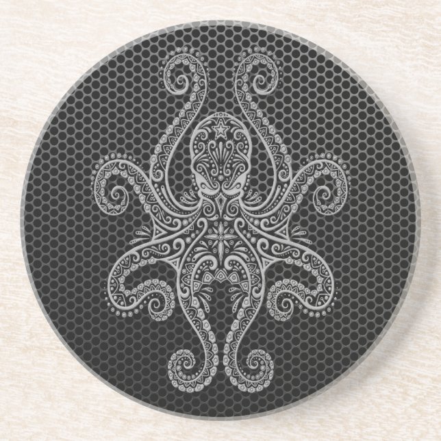 Intricate Steel Mesh Octopus Coaster (Front)