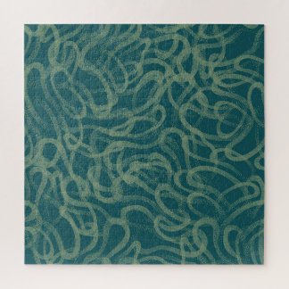 Intricate stippled texture, turquoise abstract pat jigsaw puzzle