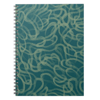 Intricate stippled texture, turquoise abstract pat notebook