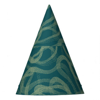 Intricate stippled texture, turquoise abstract pat party hat