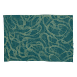 Intricate stippled texture, turquoise abstract pat pillowcase