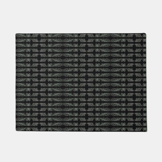 Intricate Swirls Black Doormat (Front)