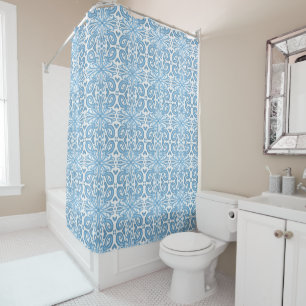 Intricate Swirls Geometric Print Pattern Shower Curtain