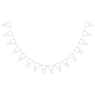 Intricate, symmetrical floral design in pink and b bunting