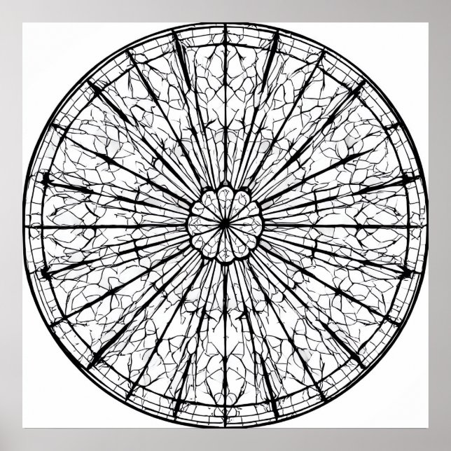 Intricate Symmetrical Pattern: Radial Mandala Poster (Front)