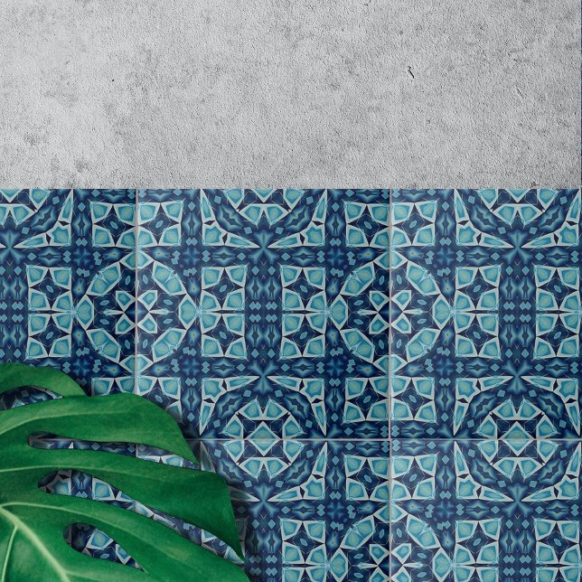 Intricate Symmetrical Soft Blue and Indigo  Tile (Creator Uploaded)