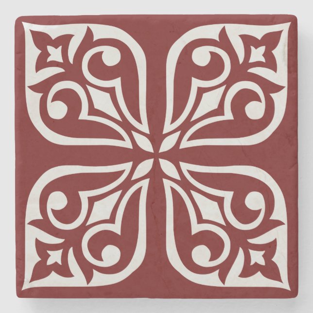 INTRICATE TILE PATTERN STONE COASTER (Front)