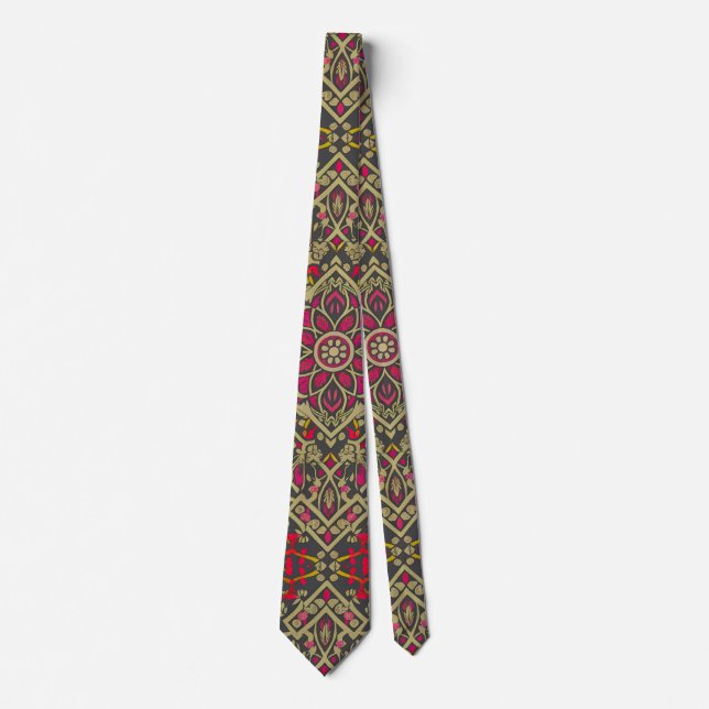 Intricate, Traditional Oriental Rug Motif Design Tie (Front)