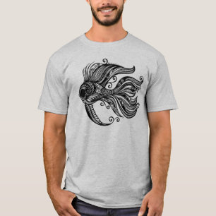 Intricate Tribal Mandala Betta Fish Ornate T-Shirt
