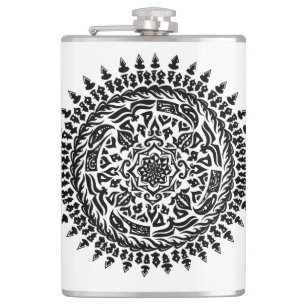 Intricate Tribal Mandala Sacred Geometry Flask
