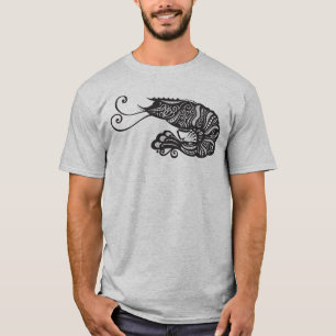 Intricate Tribal Mandala Shrimp Ornate T-Shirt