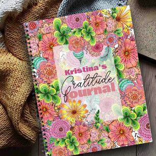 Intricate Vibrant Artistic Hand-drawn Florals Notebook
