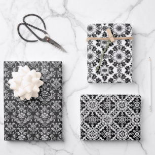Intricate Victorian Patterns: Timeless Graphic Art Wrapping Paper Sheet