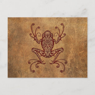 Intricate Vintage Tree Frog Postcard