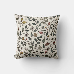 Intricate Whimsical Floral Garden Cushion