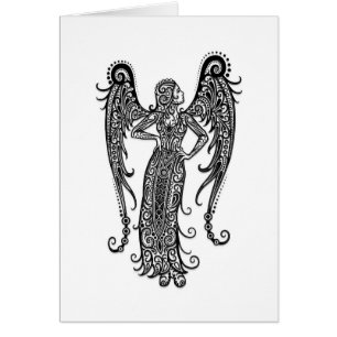 Intricate White Virgo Zodiac on Black